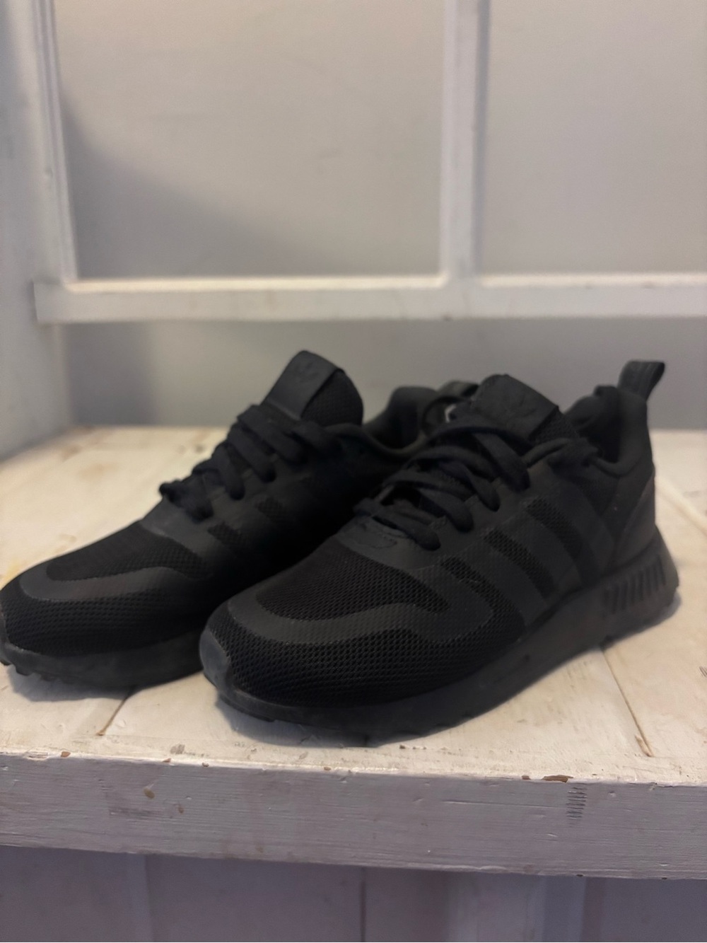 adidas Kids Black Mesh Lace-Up Sneakers